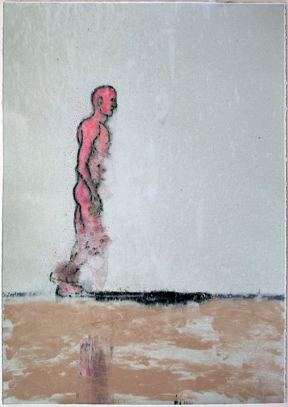 Walking Figure serigraphic monotype enlarged